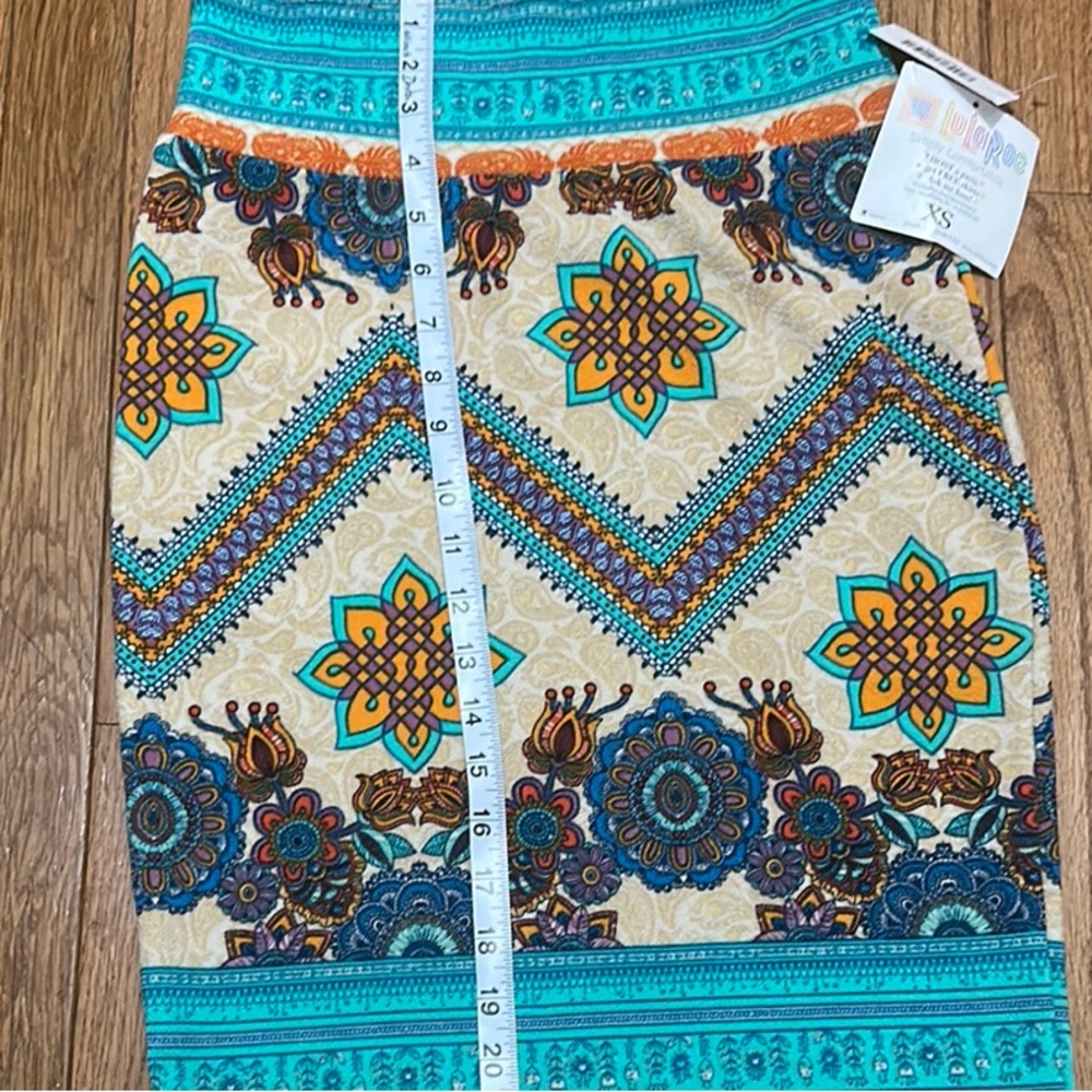 LuLaRoe Blue and White Embellished Pencil Skirt Size XS - Picture 5 of 5